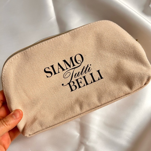 Cream Canvas makeup Pouch - Picture 1 of 5